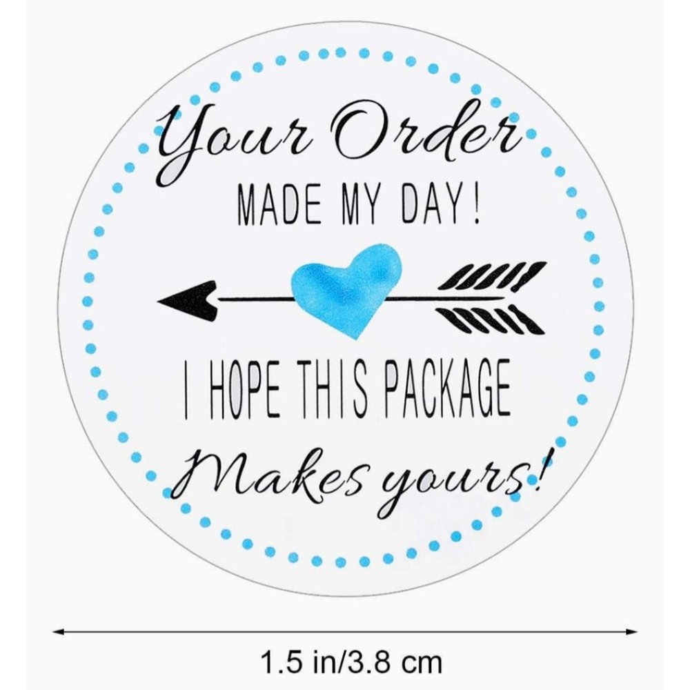 50 YOUR ORDER MADE MY DAY Stickers 1.5" - Picture 2 of 10